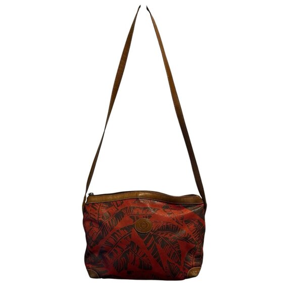 Gucci Vintage Shoulder Bag Crossbody Leather Logo Palm Trees Leafs Rare - Picture 3 of 16